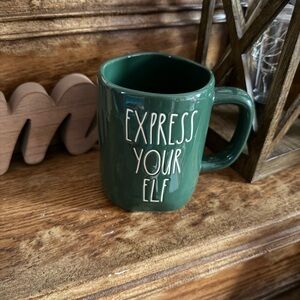 Rae Dunn Express Your Elf Green Ceramic Mug NWT